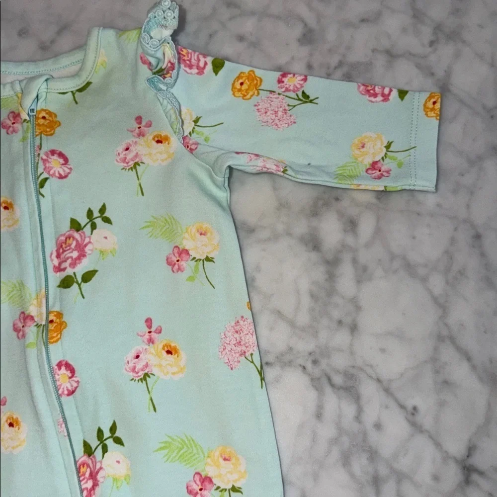 Little Me Floral Ruffle Footie 3M